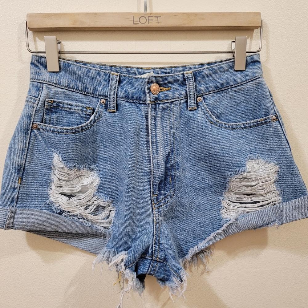 Forever 21 Distress Jean Shorts